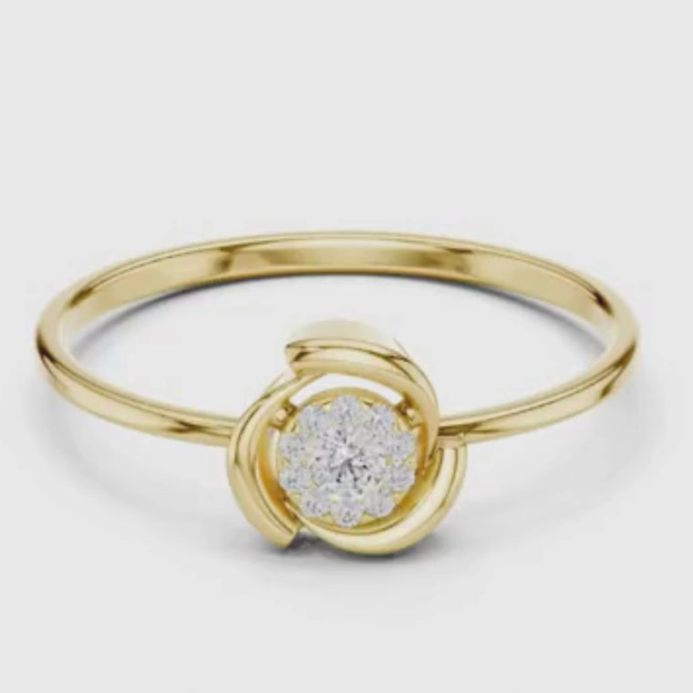 Round Cut Swirl Cluster Ring With Wrap Setting video