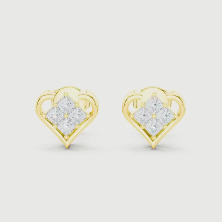 Crown Collection Heart Shaped Princess Stud Earrings video