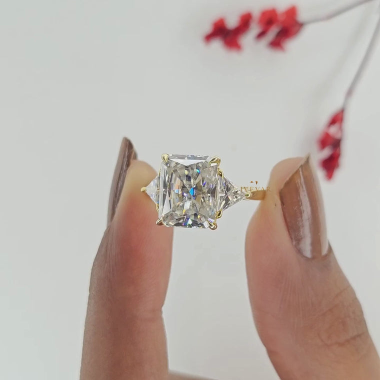 Radiant Cut Three Stone Engagement Ring video