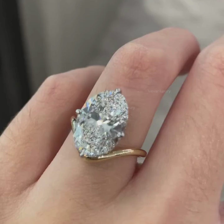 Oval Solitaire Ring With Cathedral Band video