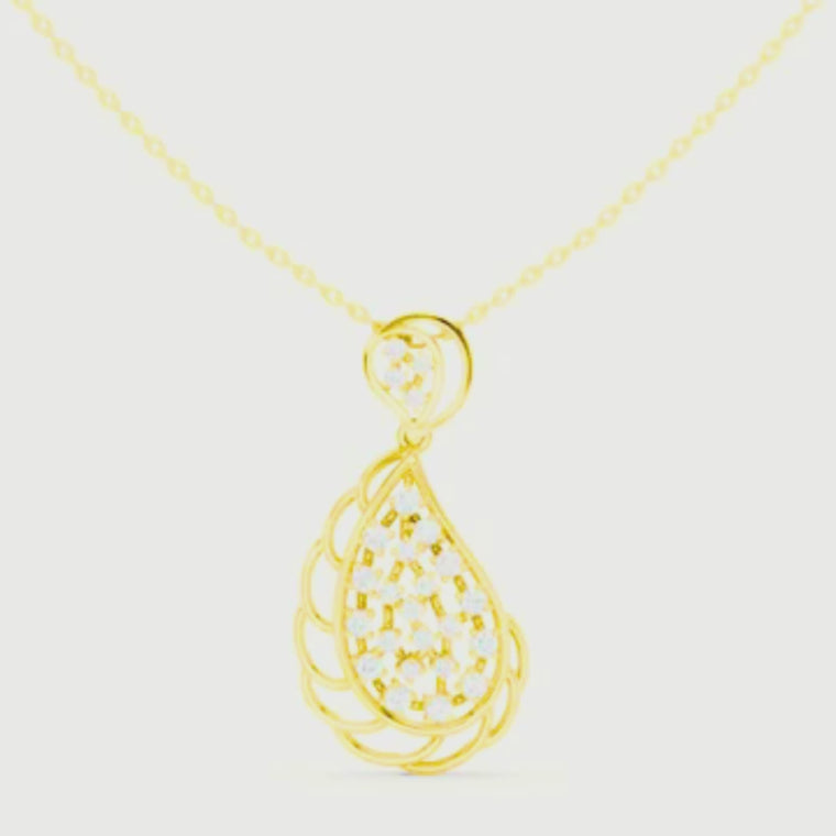 Round Cut Pear Drop Openwork Pendant video