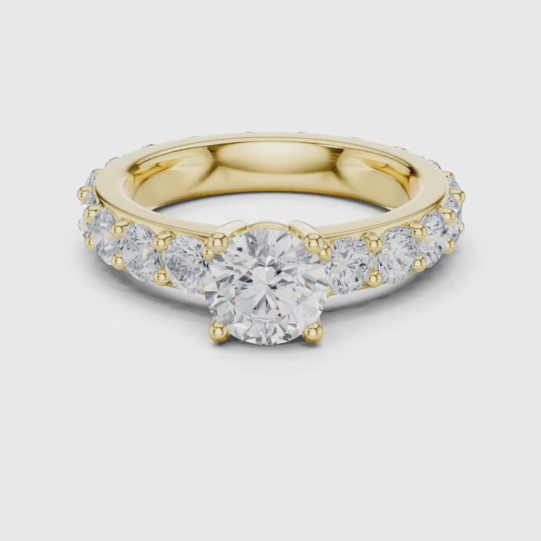 Pave Round Cut Solitaire Wedding Ring For Women video