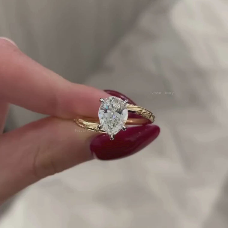 Nature Inspired Pear Promise Engagement Ring video