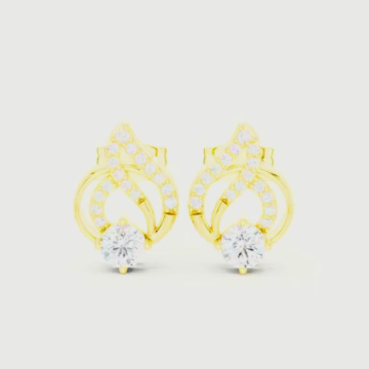 Bright Modern Round Swirl Stud Earring video