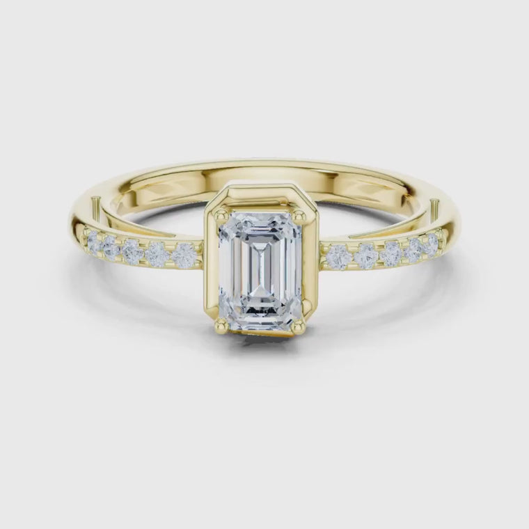 Emerald Cut Classic Bezel Setting Ring video