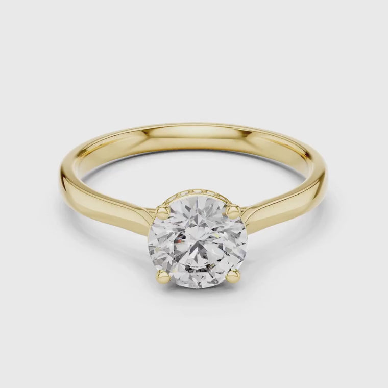 Round Cut Minimalist Ring video