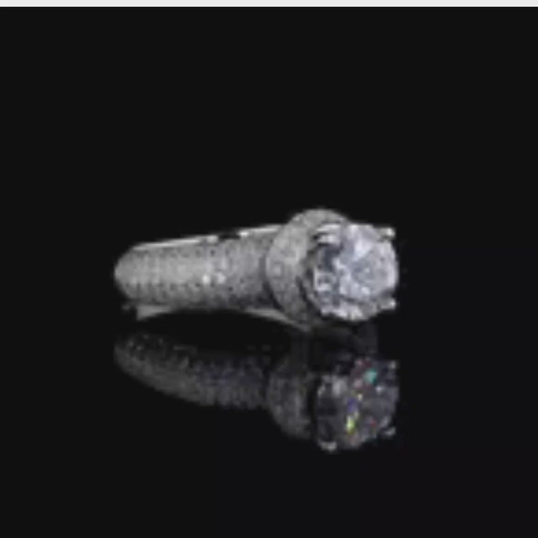 Round Brilliant Solitaire Pave Engagement Ring video