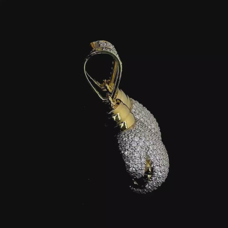 Custom Boxing Glove Iced-Out 3D Fighter Pendant video