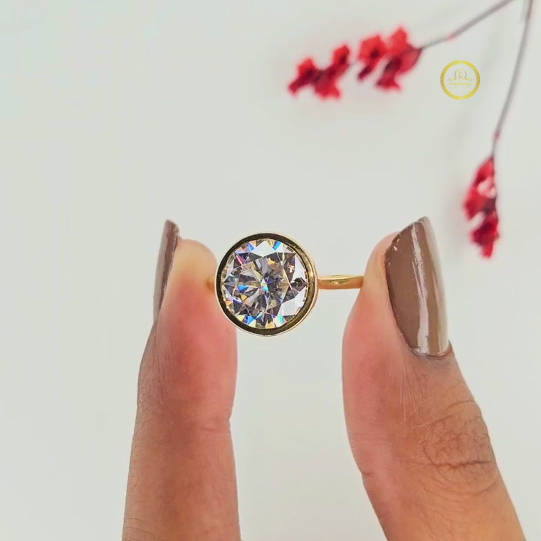 Round Cut Bezel Set Solitaire Ring video