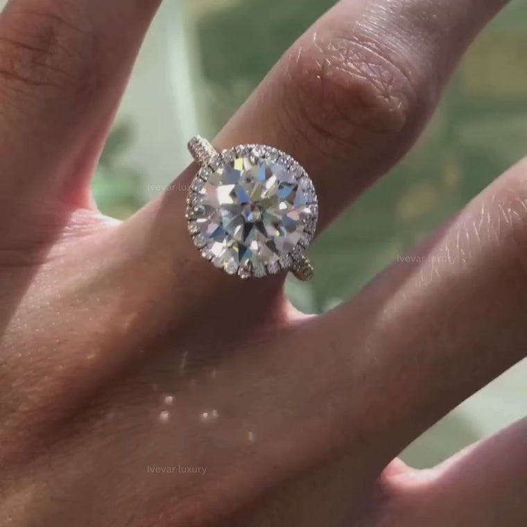 Round Halo Pave Ring video