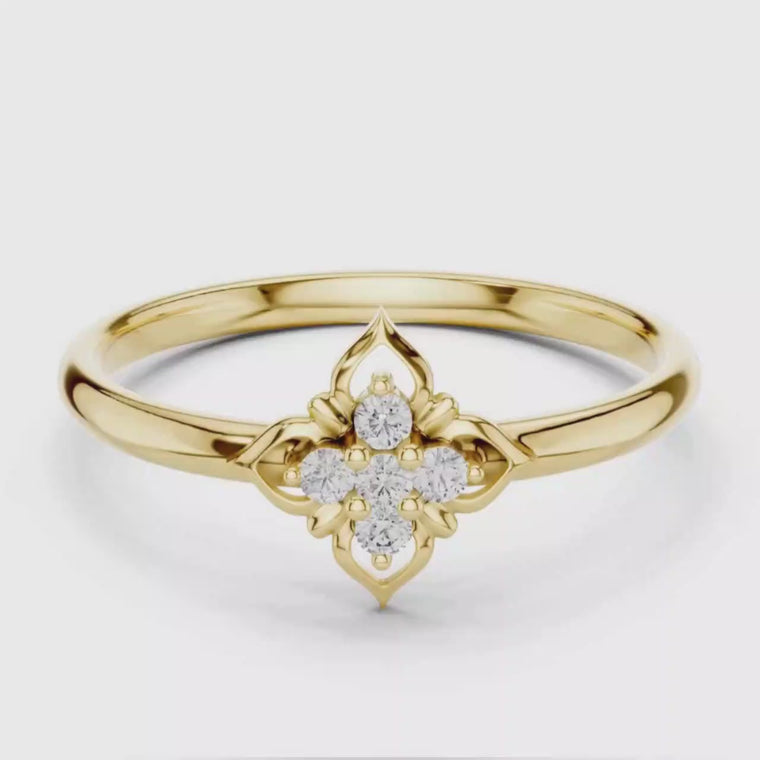 Floral Cluster Ring with Round Cut Brilliant Stones video