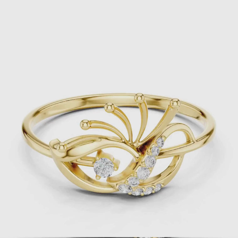 Floral Swirl Round Cut Ring video