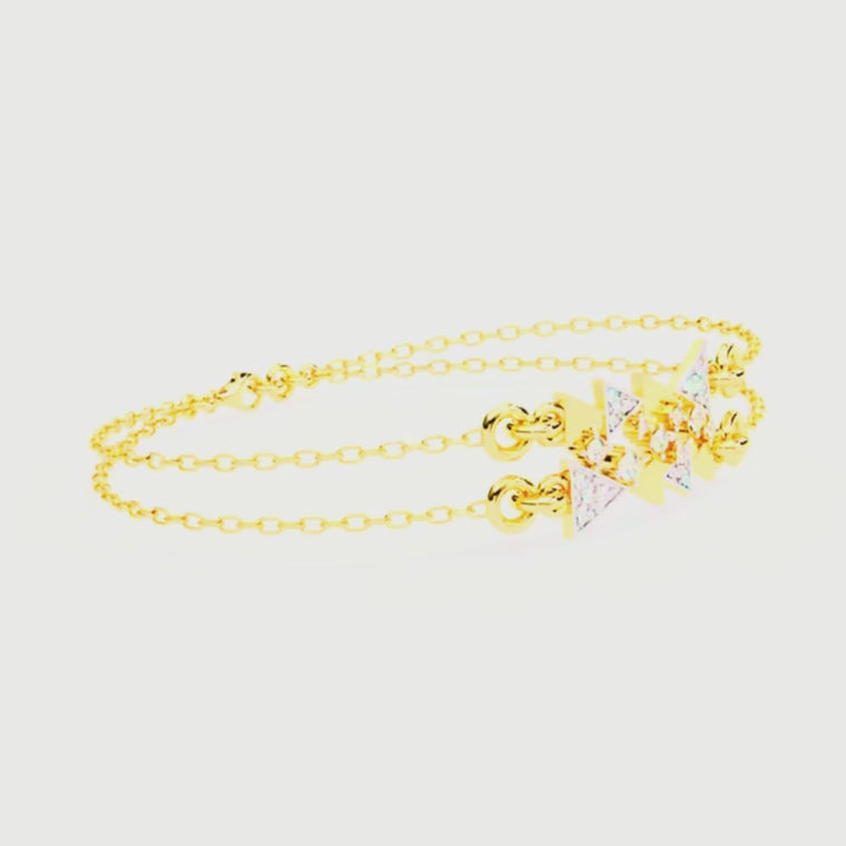 Round Cut Adjustable Double Chain Bracelet video