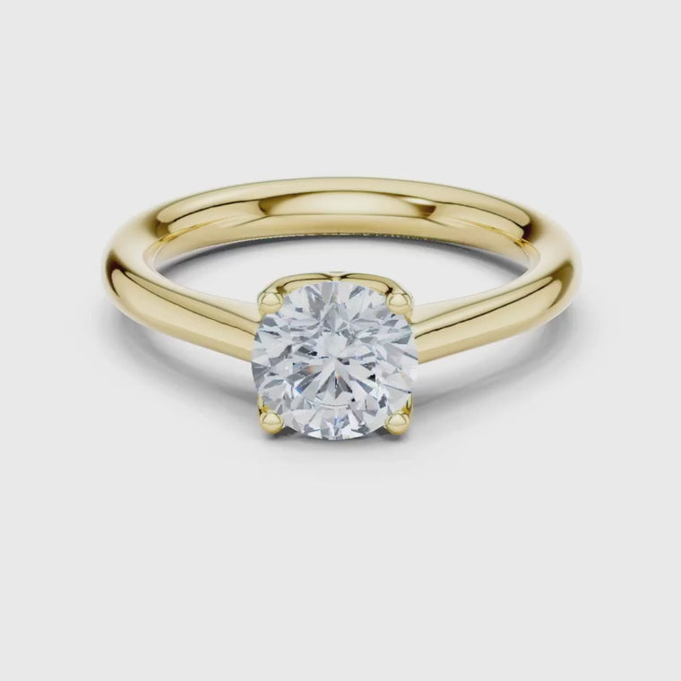 Round Cut Solitaire Ring Four Prong Engagement Ring video