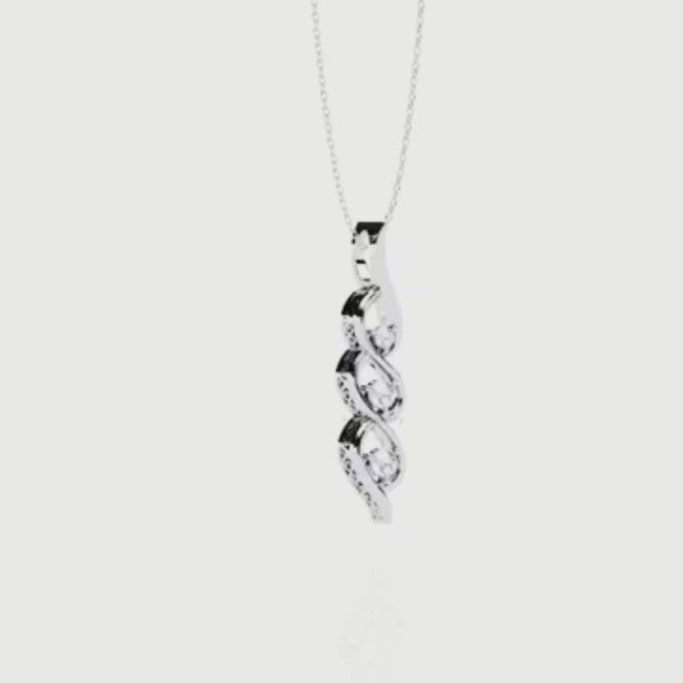 Three Stone Twist Pendant Necklace video