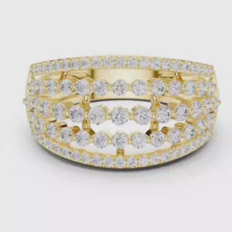 Multi Row Round Wide Band Ring video