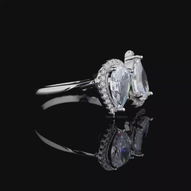 Open Gap Toi Et Moi Pear Cut Anniversary Ring video