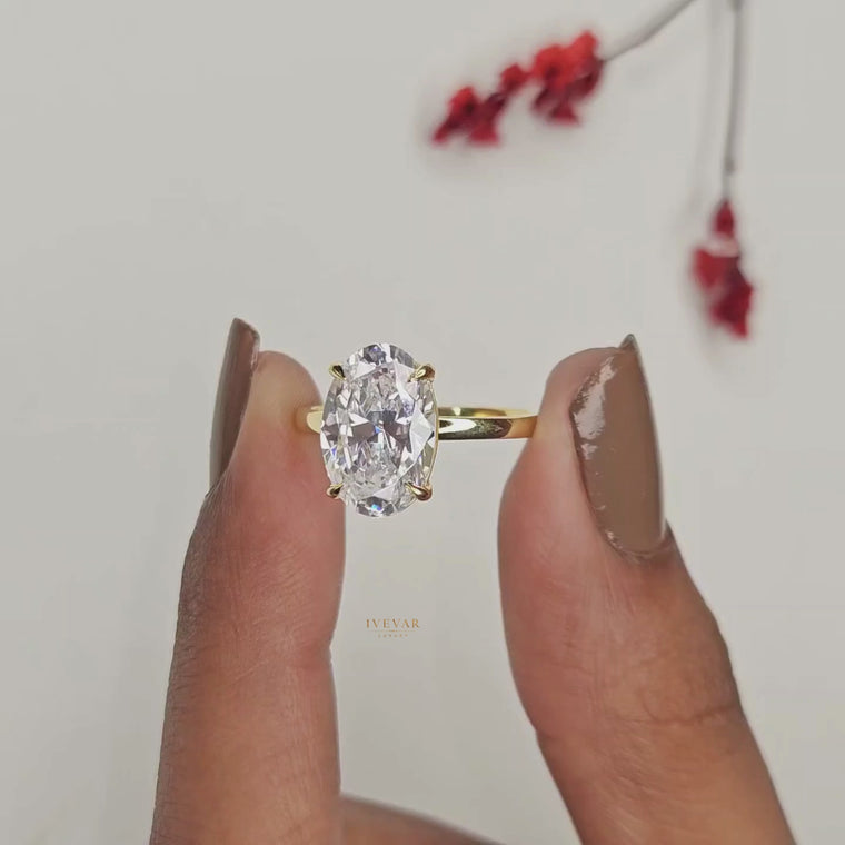 Oval Cut Solitaire Ring with Cathedral Setting video