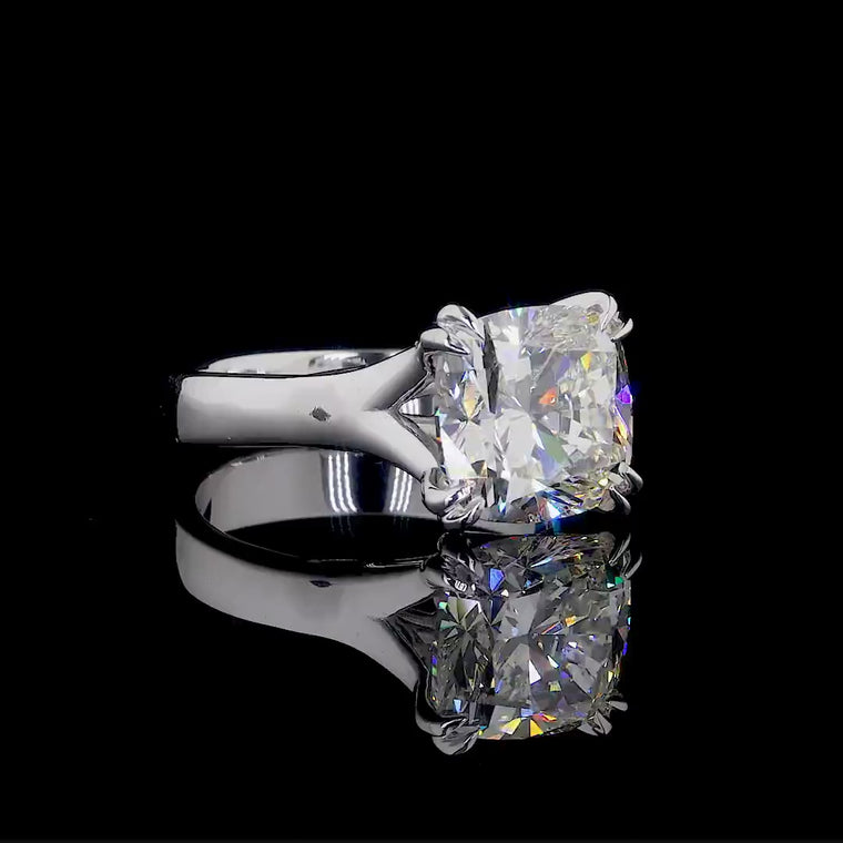 Cushion Cut Four Prong Solitaire Engagement Ring video
