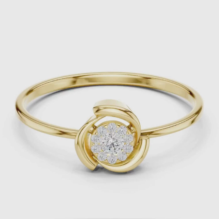 Round Cut Swirl Cluster Ring With Wrap Setting video