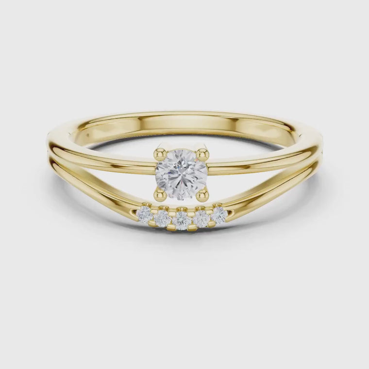 Round Cut with Two Bypass Band Ring video