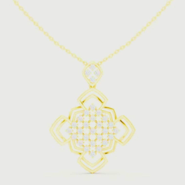 Round Floral Geometric Necklace video