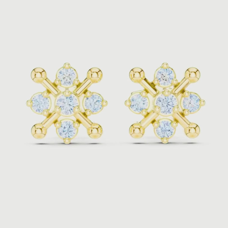 Orbital Nova Round Starburst Cluster Stud Earrings video