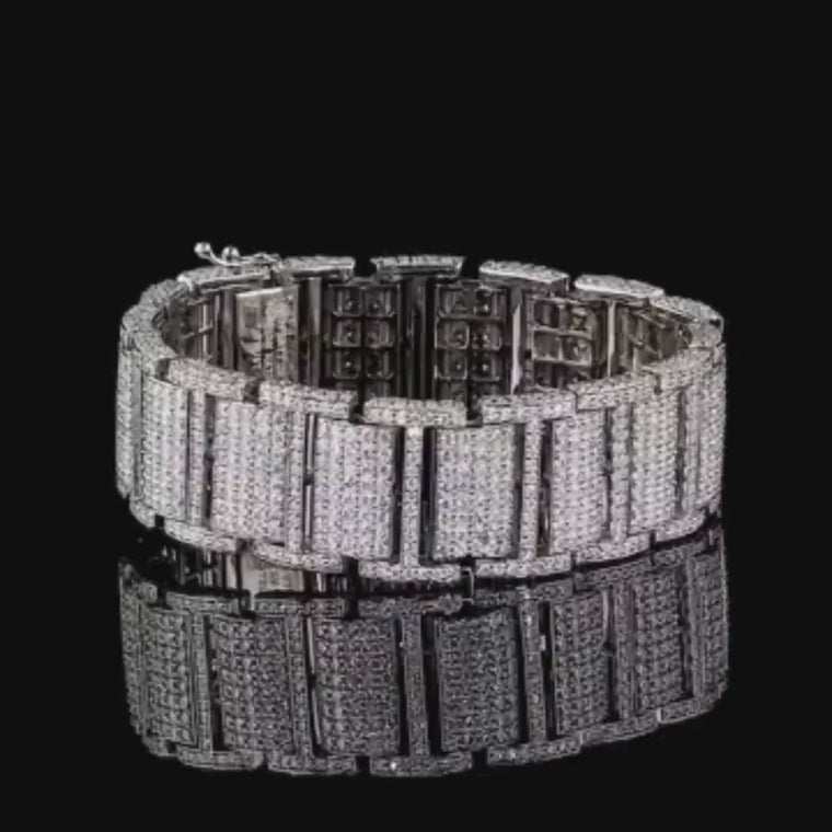 Iced Out Rectangular Cut Link Bracelet video