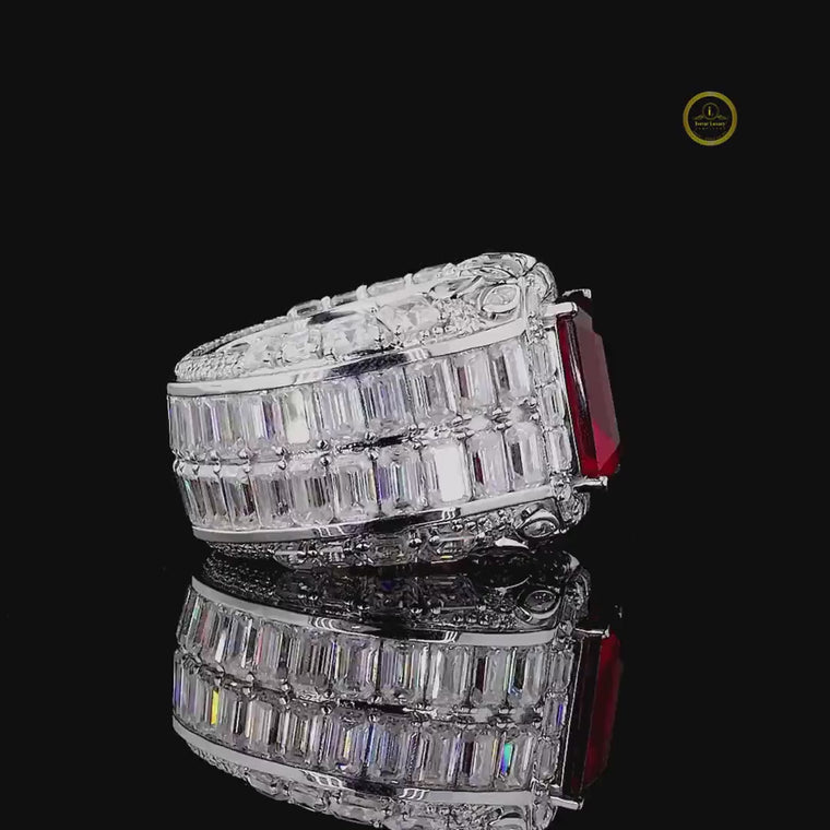 Ruby Radiant with Emerald Cocktail Party Wear Ring video