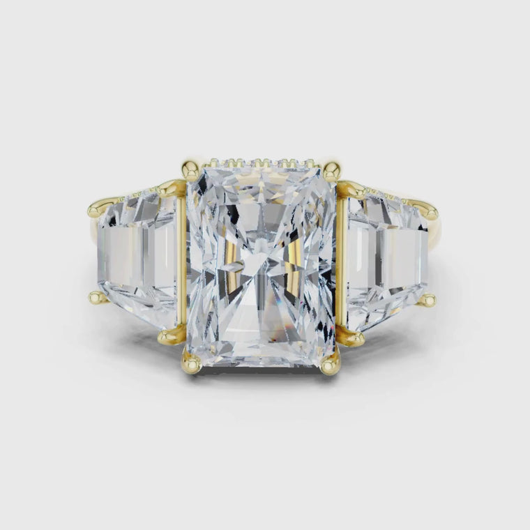 Radiant Cut Engagement Ring with Trapezoid Diamonds video