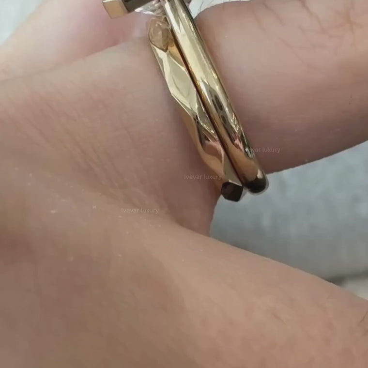 Emerald Cut Bridal Set Solitaire Ring video