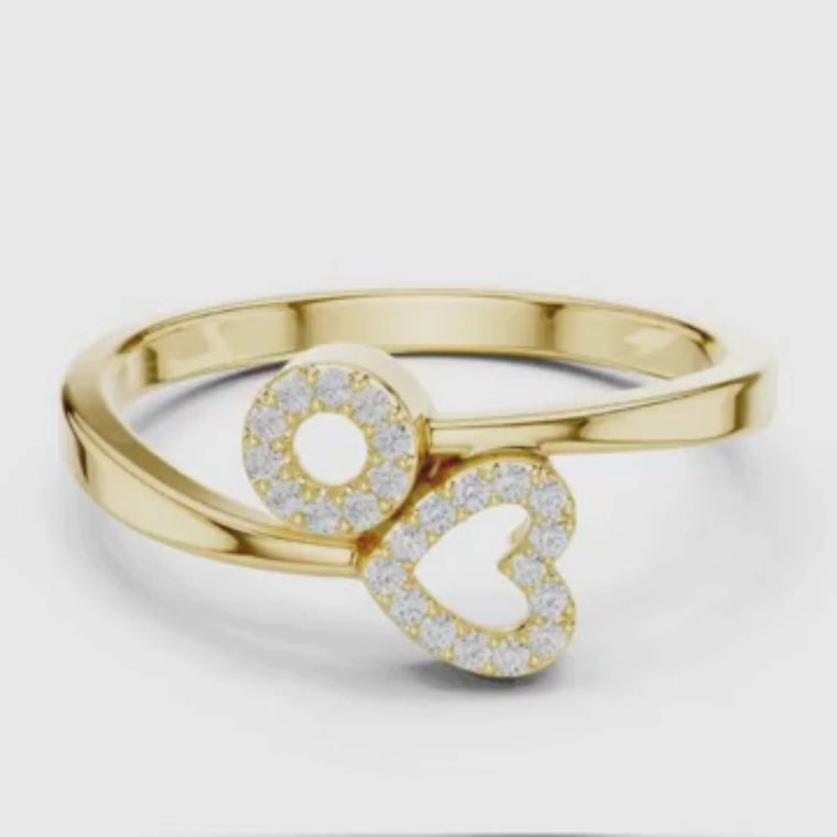 Round Cut Heart And Circle Engagement Ring video