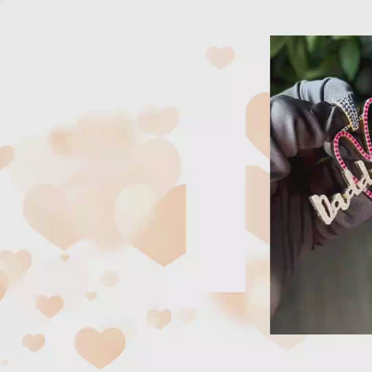 Personalized Daddy Bae Cursive Name Pink Heart Pendant video