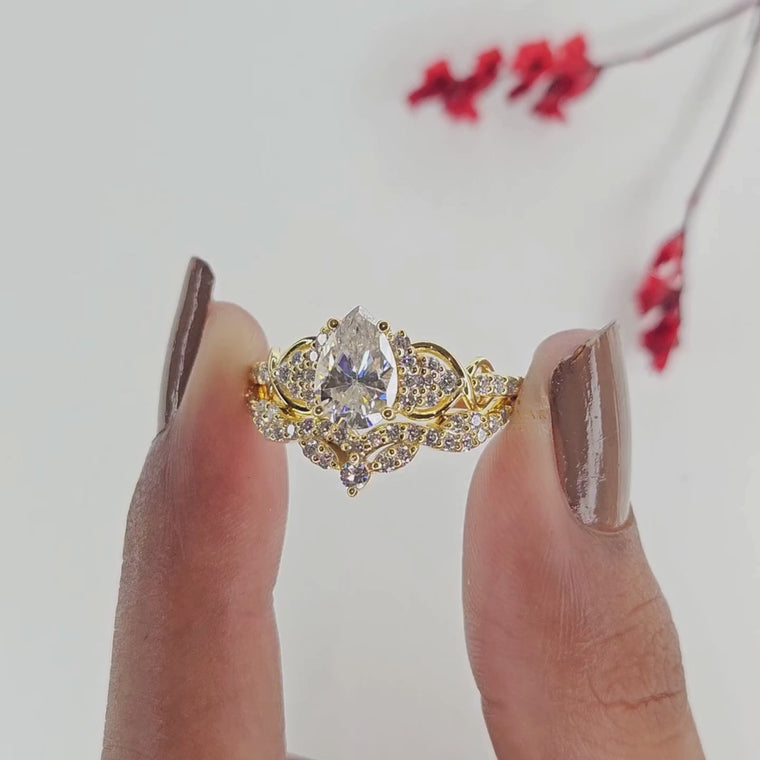 Pear Cut Infinity Bridal Set video