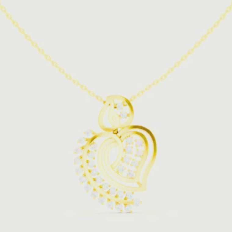 Heart Shape Leaf Inspire Pendant Necklace video 2