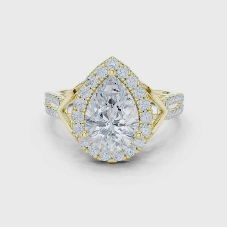 Pear Cut Split Shank Engagement Ring video