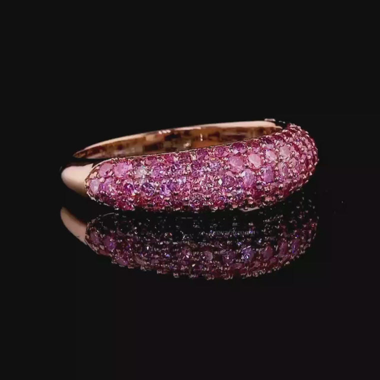 Fancy Vivid Pink Round Cut Wedding Ring For Women Band video