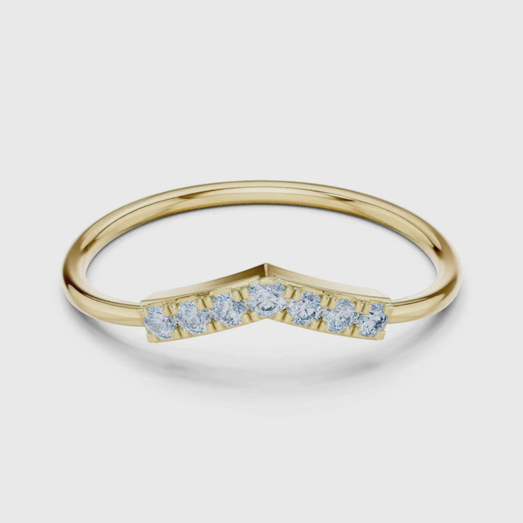 Minimalist Curve Round Eternity Ring With Wedding Band video