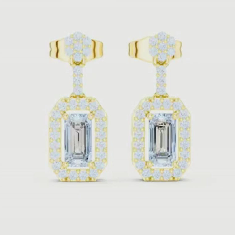 Scalloped Floating Halo Round Stud Earring video