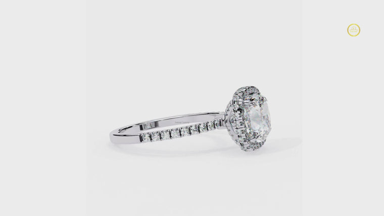 Cushion Cut Hidden Halo Ring video