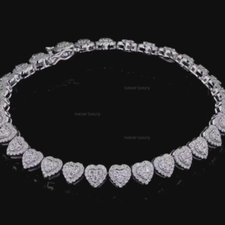 Heart Cut Halo Tennis Bracelet video