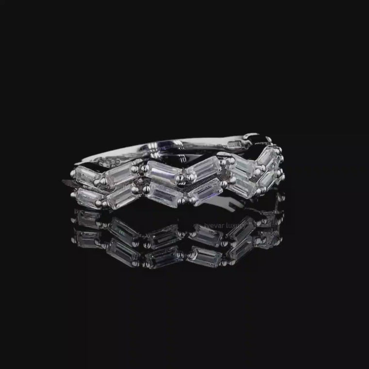 Zig Zag Style Baguette Cut Wedding Band video