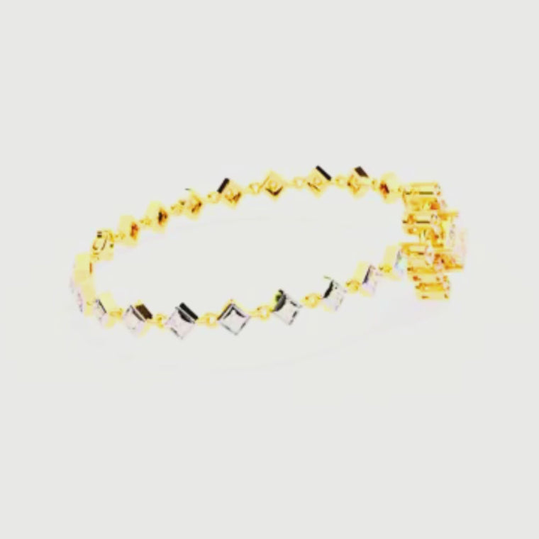 Princess Cut Geometric Accents Bracelet video