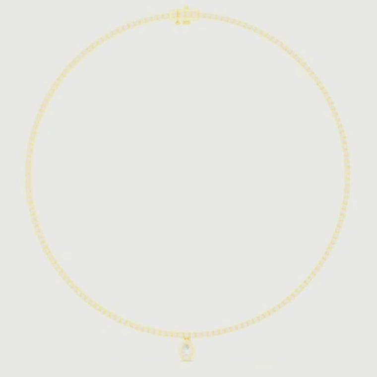 Pear Drop Tennis Necklace with Halo Pendant video