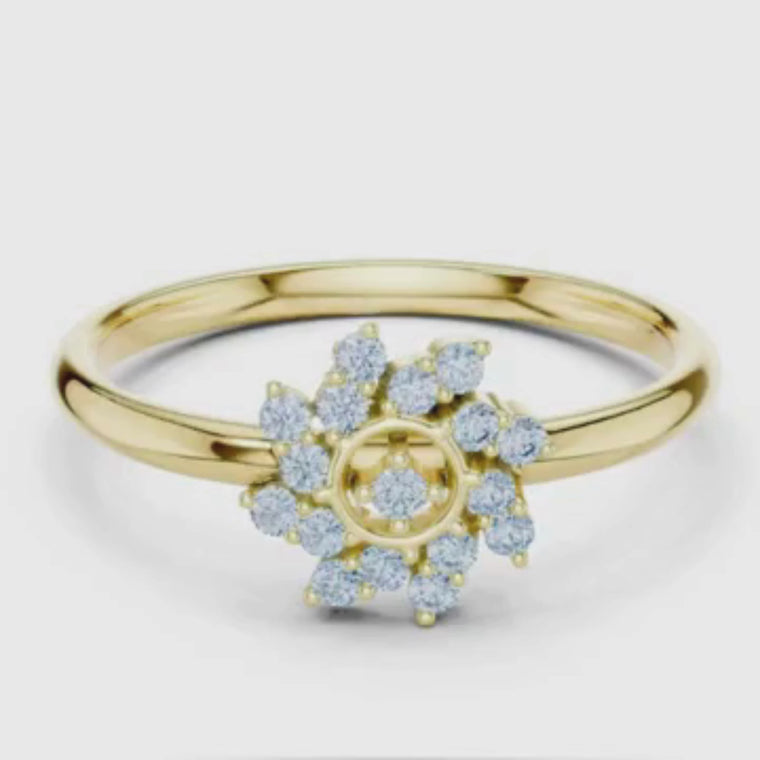 Floral Inspired Round Halo Anniversary Ring video