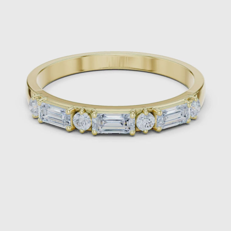 Baguette and Round Half Eternity Wedding Band video