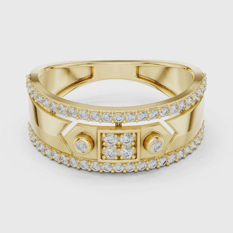 Round Cut Wide Band Statement Ring video