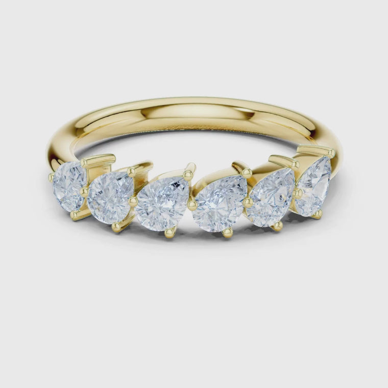 Pear Six Stone Anniversary Ring video