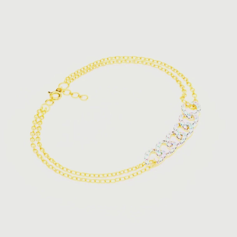 Round Cut Interlocking Double Link Bracelet video