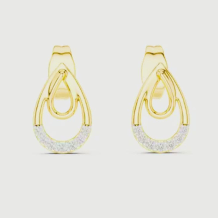 Interlinked Teardrop Loop Round Stud Earrings video